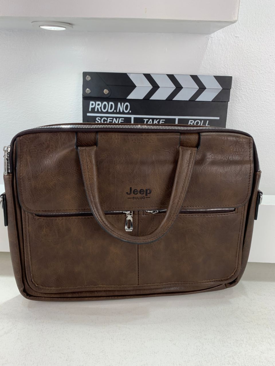 Cartable Homme en Simili Cuir Design Élégant Jeep 180551-6 Marron Foncé – حقيبة جلدية لون بني داكن