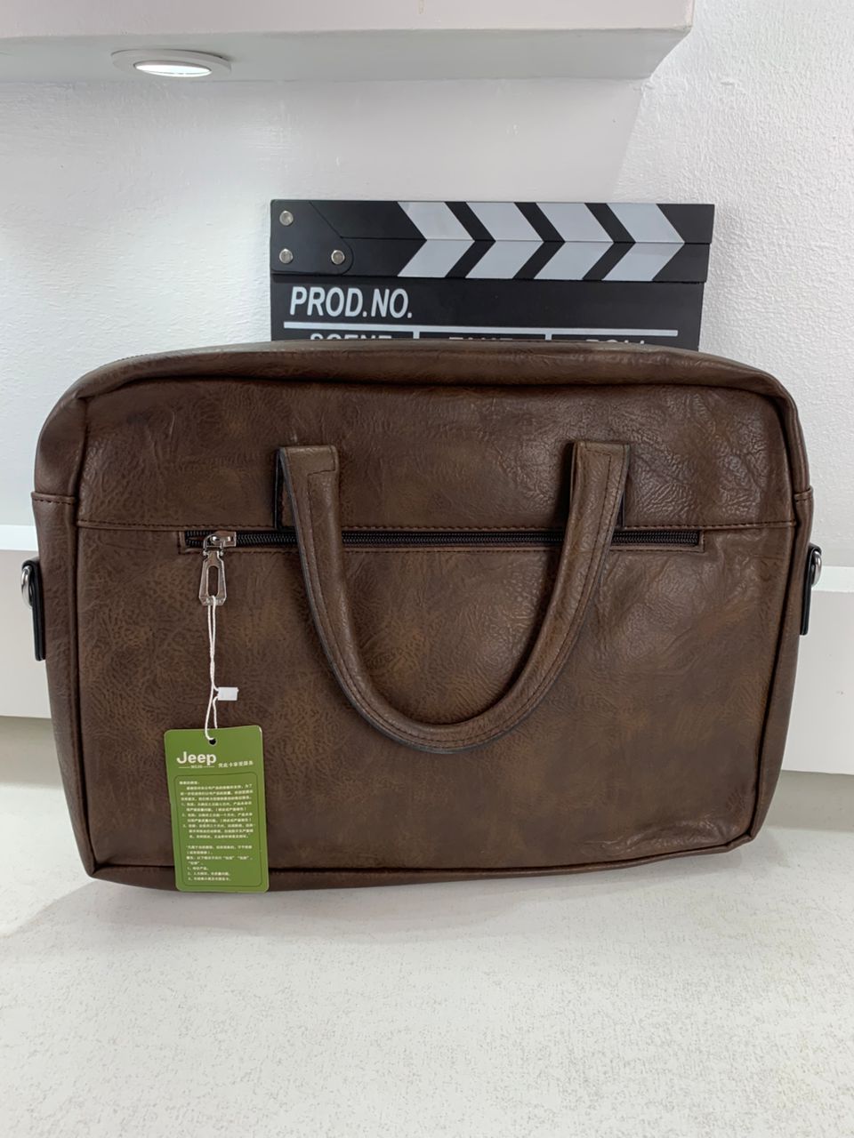 Cartable Homme en Simili Cuir Design Élégant Jeep 180551-6 Marron Foncé – حقيبة جلدية لون بني داكن