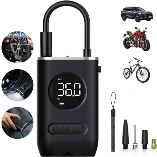 Compresseur d'Air Portable 150 PSI avec Lampe LED – منفاخ هواء محمول مع إضاءة - تنزوت