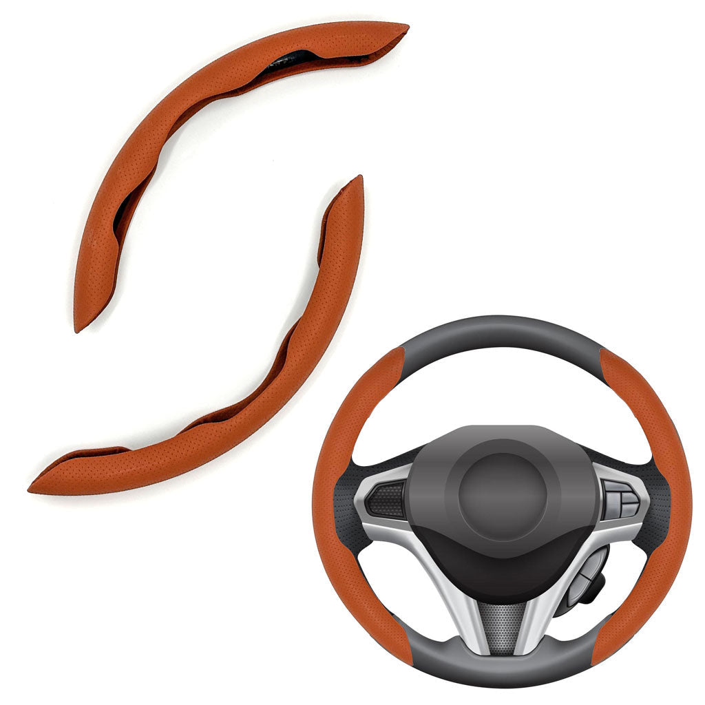 Couvre Volant Universel en Simili Cuir 2Pcs