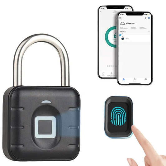 Cadenas à Empreintes Digitales étanche, Serrure Biométrique En Métal Sans Clé تنزوت