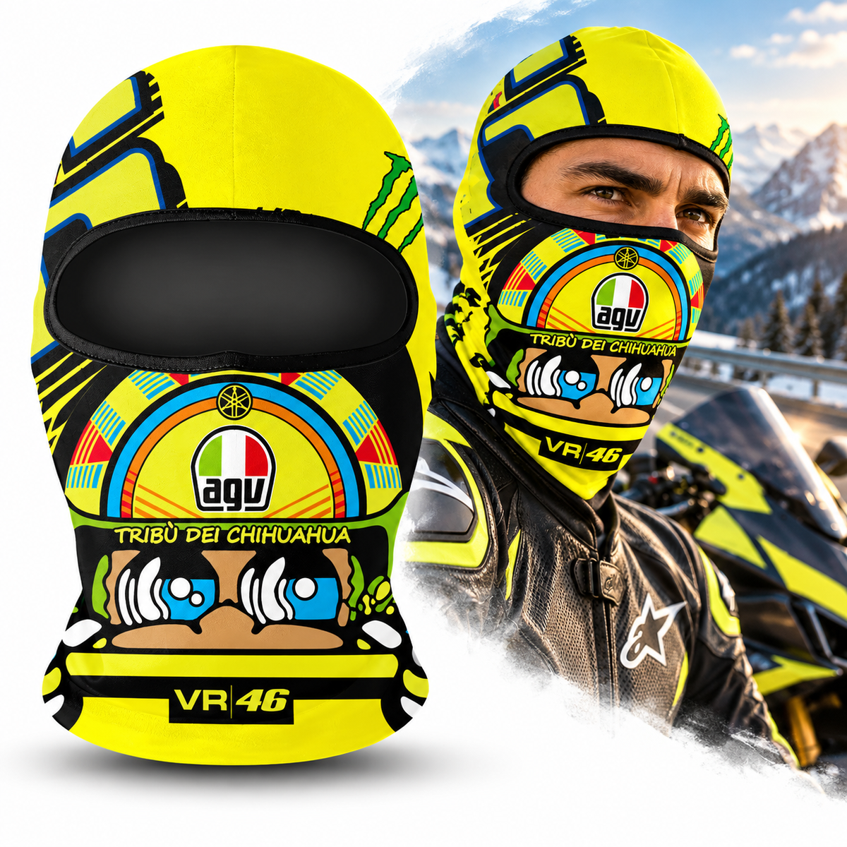 Cagoule Moto Thermique Balaclava VR46 - قناع واقي وجه كامل حراري للدراجات النارية