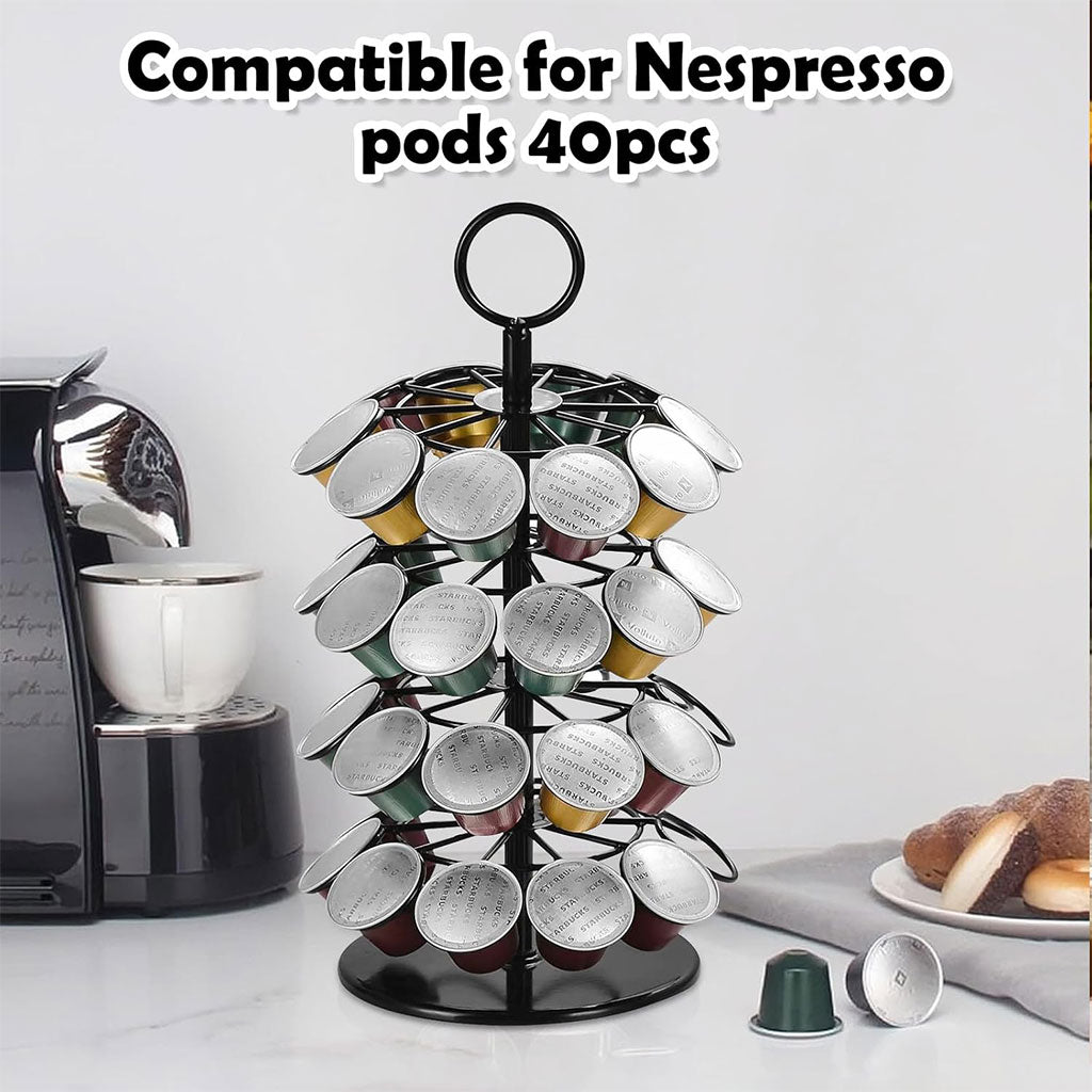 Support Présentoir de Capsules 40 PCS Rotatif 360 Degrés – حامل كبسولات القهوة