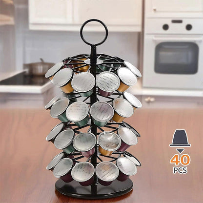 Support Présentoir de Capsules 40 PCS Rotatif 360 Degrés – حامل كبسولات القهوة