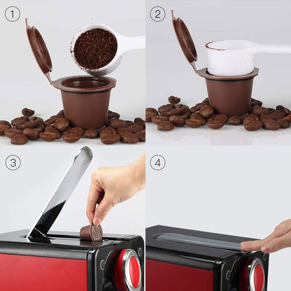 Pack 3Pcs Capsules Réutilisables Pour Machine À Café Nespresso – كبسولات قهوة قابلة لإعادة الملء