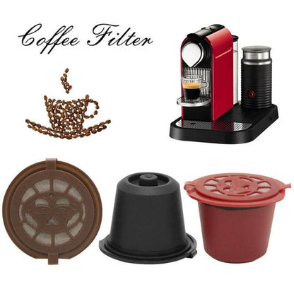 Pack 3Pcs Capsules Réutilisables Pour Machine À Café Nespresso – كبسولات قهوة قابلة لإعادة الملء