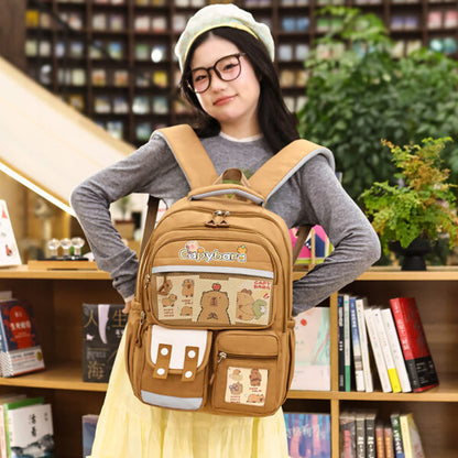 Sac à Dos Enfant Kawaii Capybara Marron – حقيبة ظهر للأطفال بني
