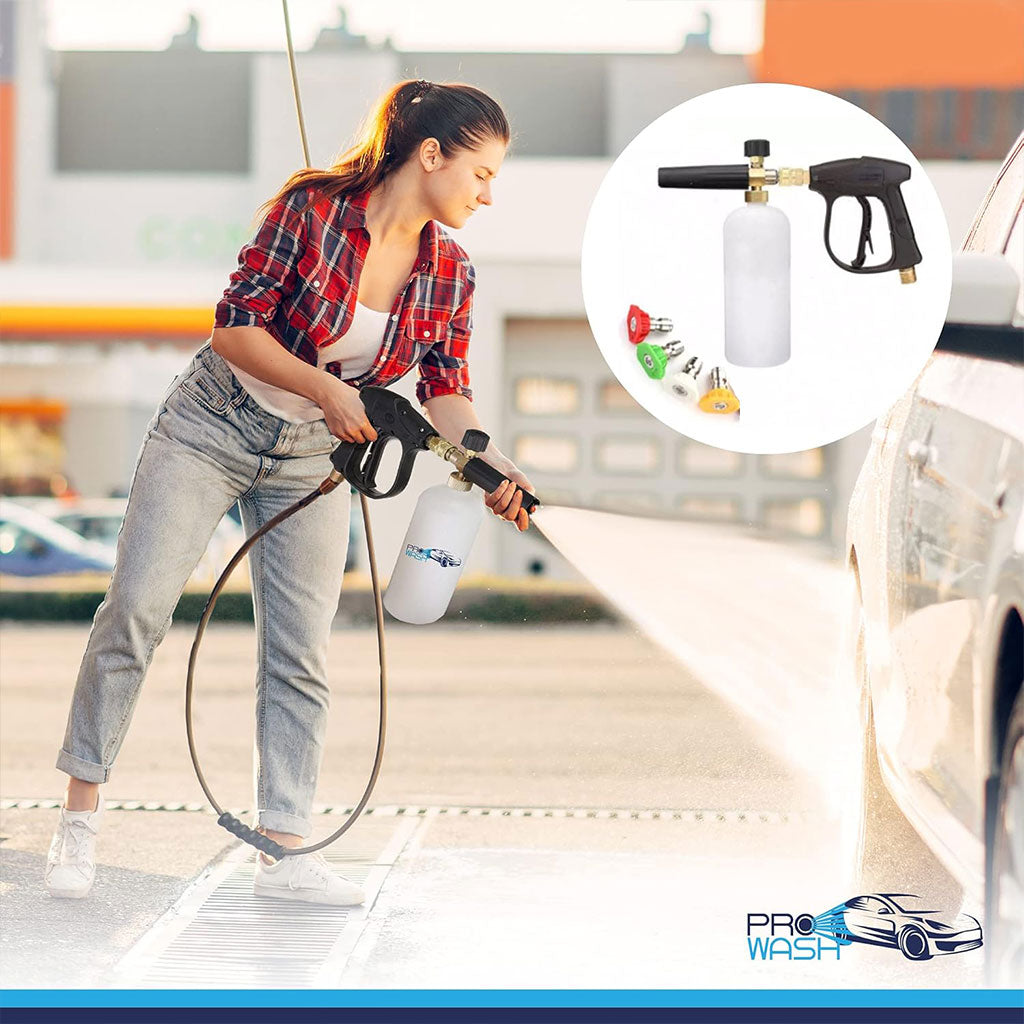 Kit de Lavage Auto Ultime Haute Pression avec Pistolet à Mousse et 5 Buses de Lavage – طقم غسل السيارات