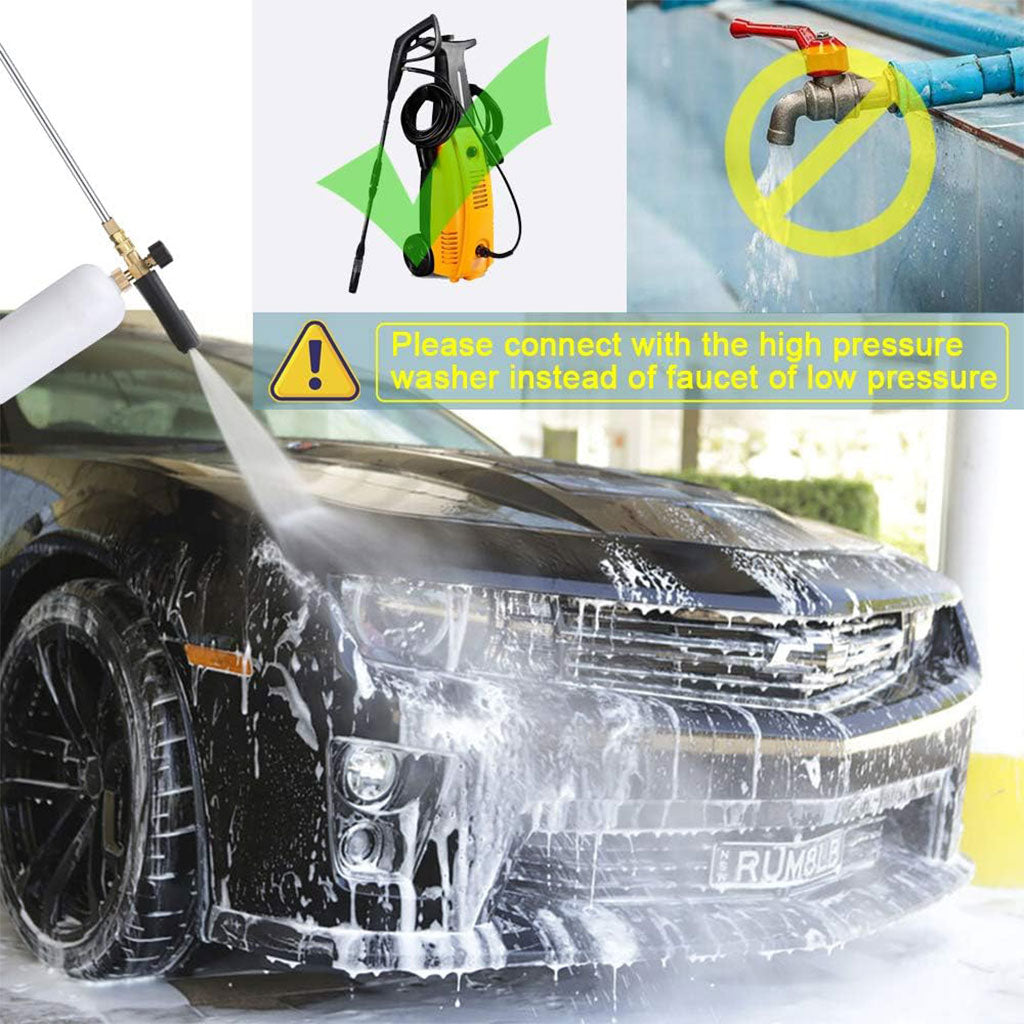 Kit de Lavage Auto Ultime Haute Pression avec Pistolet à Mousse et 5 Buses de Lavage – طقم غسل السيارات