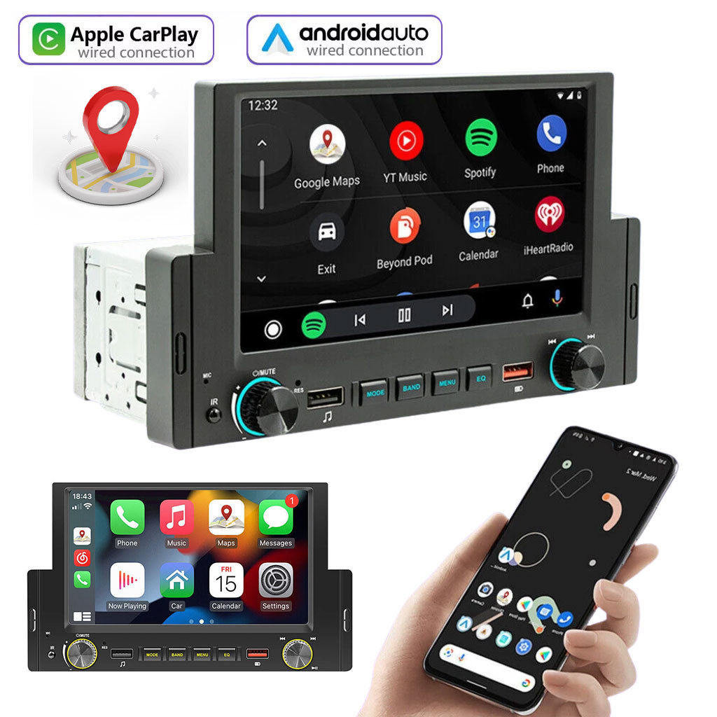 Autoradio à écran tactile avec Apple CarPlayer Android Auto et GPS Intégré – جهاز راديو للسيارة - تنزوت