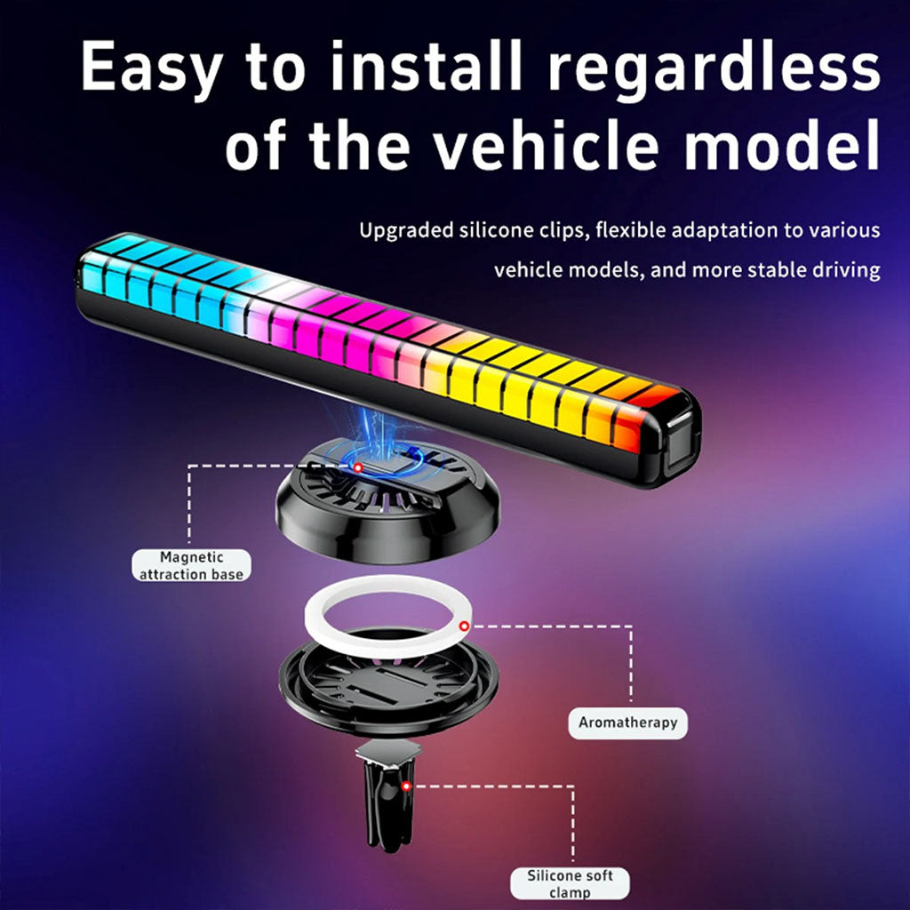 Lampe d’ambiance musicale pour voiture avec humidificateur RGB 1Pcs – مصباح موسيقي للسيارة مع معطر جو