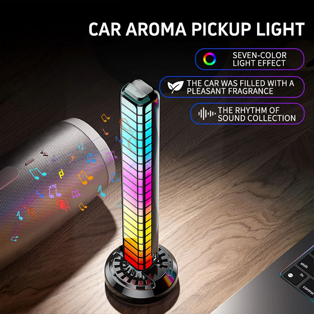 Lampe d’ambiance musicale pour voiture avec humidificateur RGB 1Pcs – مصباح موسيقي للسيارة مع معطر جو