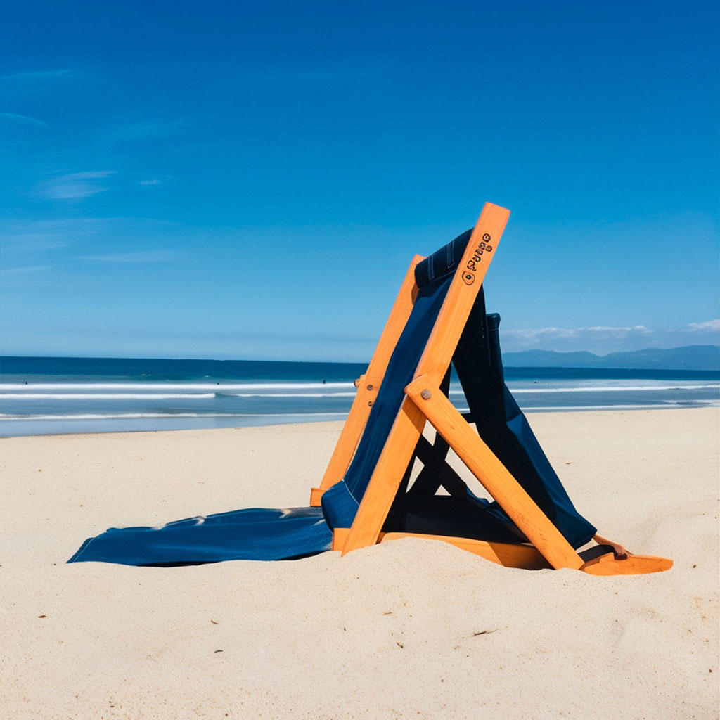 Chaise de Plage Réglable en 3 Positions Avec Poche Arrière
