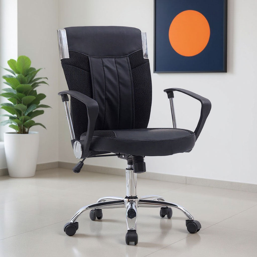Chaise Bureau Opérateur en Similicuir Noir Confort et Élégance – كرسي مكتب مريح وجودة عالية تنزوت