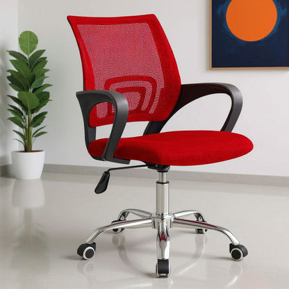 Chaise de Bureau Ergonomique avec Support Lombaire Rouge – كرسي مكتب مريح مع دعامة للظهر تنزوت