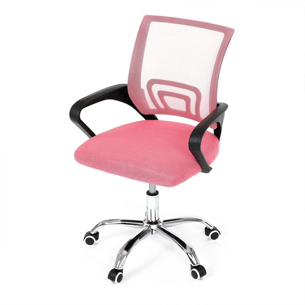 Chaise de Bureau Ergonomique avec Support Lombaire Rose – كرسي مكتب مريح مع دعامة للظهر