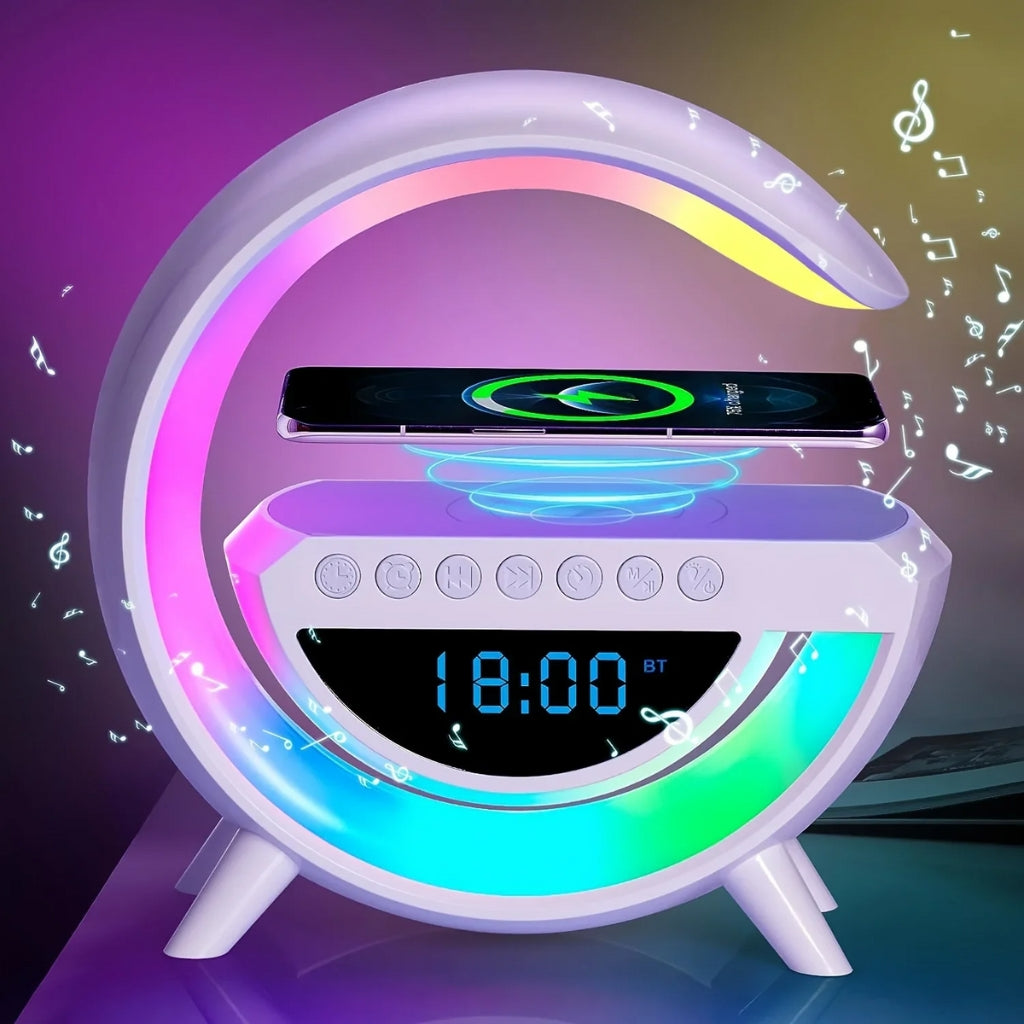 Réveil et Haut-parleur Bluetooth RGB intelligente type Big G Wireless Charger V3 - BT-3401 - تنزوت