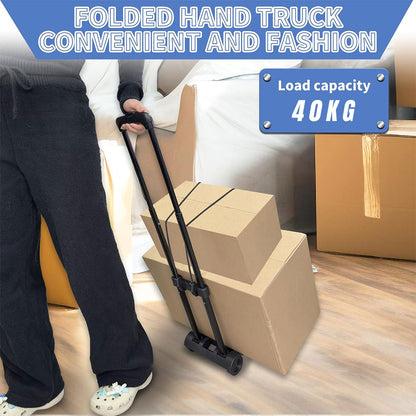 Chariot de manutention pliable et léger à 2 roues avec cordes élastiques – عربة خفيفة الوزن وقابلة للطي ذات عجلتين مع حبال مرنة