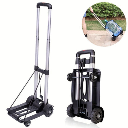 Chariot de manutention pliable et léger à 2 roues avec cordes élastiques – عربة خفيفة الوزن وقابلة للطي ذات عجلتين مع حبال مرنة