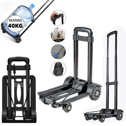 Chariot de manutention pliable et léger à 2 roues avec cordes élastiques – عربة خفيفة الوزن وقابلة للطي ذات عجلتين مع حبال مرنة - تنزوت