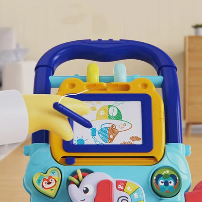 Trotteur Éducatif 2 en 1 avec Tableau de Dessin et Panneau Musical pour Bébé – مشاية تعليمية 2 في 1 مع لوحة رسم ولوحة موسيقية للأطفال