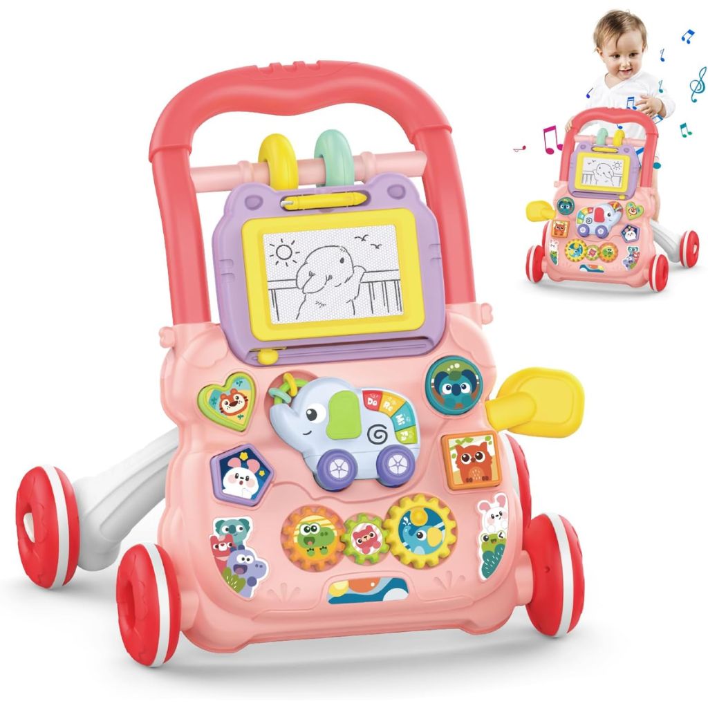 Trotteur Éducatif 2 en 1 avec Tableau de Dessin et Panneau Musical pour Bébé – مشاية تعليمية 2 في 1 مع لوحة رسم ولوحة موسيقية للأطفال