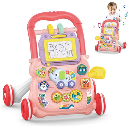 Trotteur Éducatif 2 en 1 avec Tableau de Dessin et Panneau Musical pour Bébé – مشاية تعليمية 2 في 1 مع لوحة رسم ولوحة موسيقية للأطفال