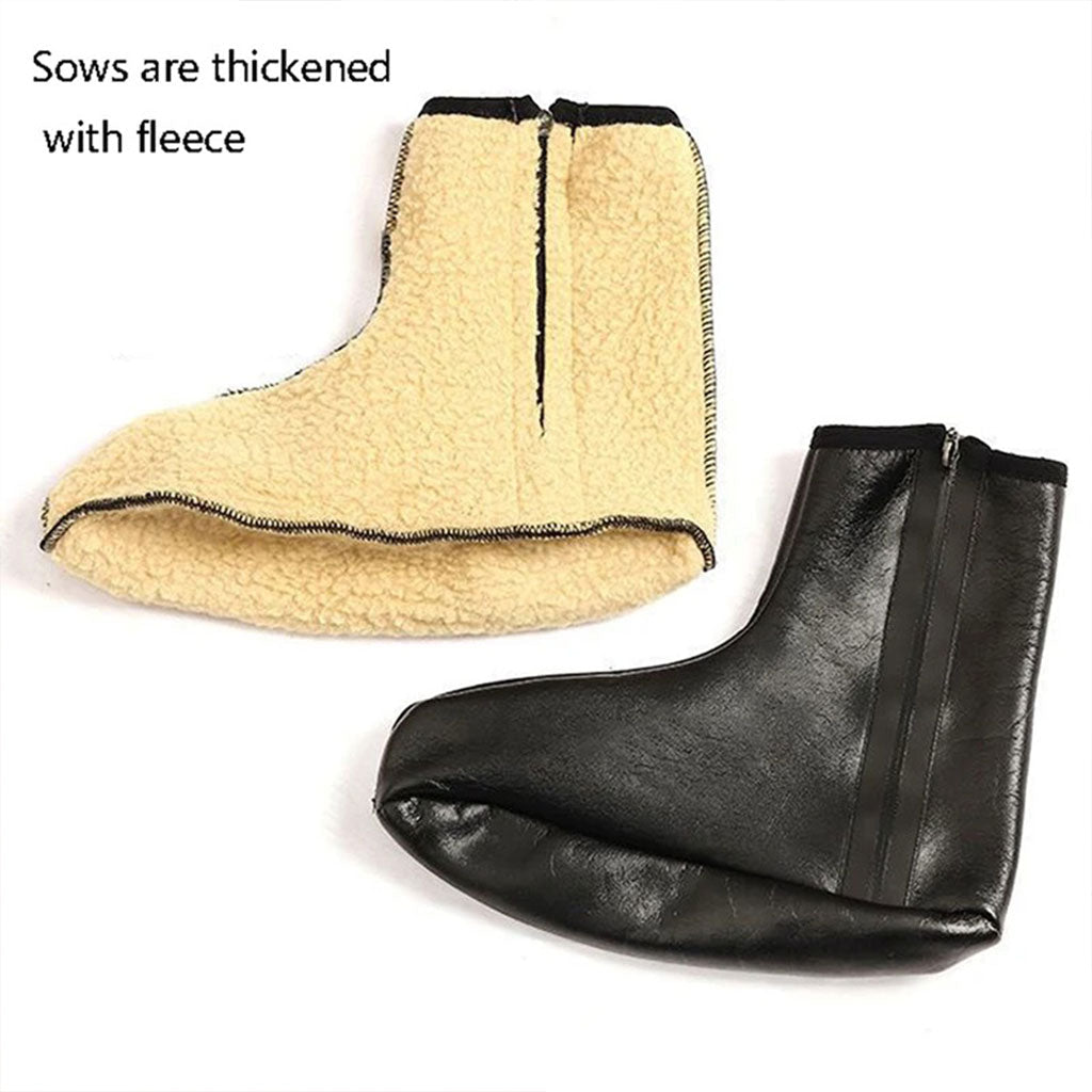 Paire de Chaussettes Chaudes d’hiver unisexes en cuir zippées