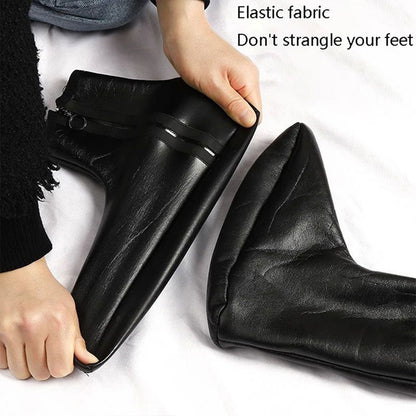 Paire de Chaussettes Chaudes d’hiver unisexes en cuir zippées