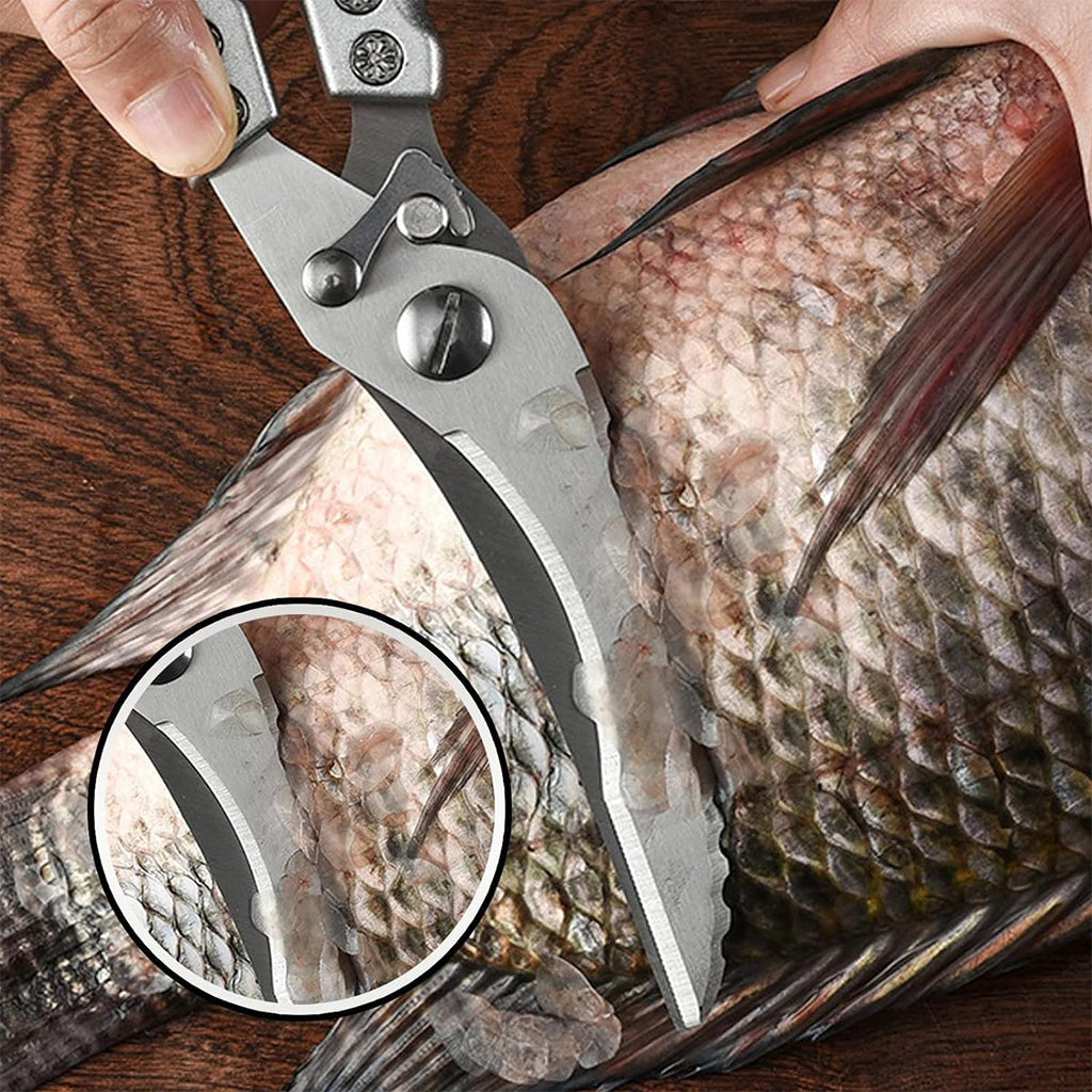 Ciseaux de cuisine en acier inoxydable avec manche en aluminium – مقص تقطيع اللحوم