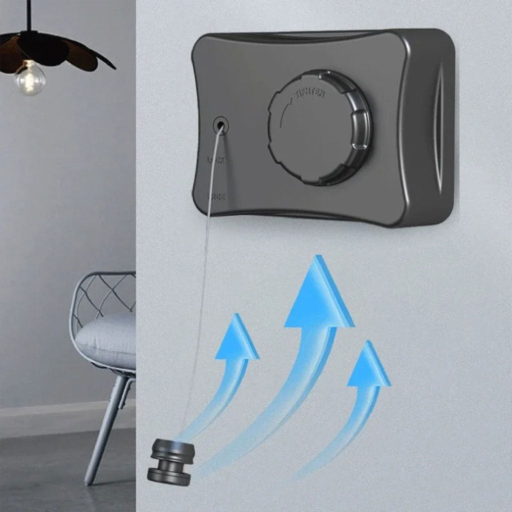 Corde à Linge Rétractable 5.1m en Acier Inoxydable Capacité 20KG – حبل غسيل قابل للسحب