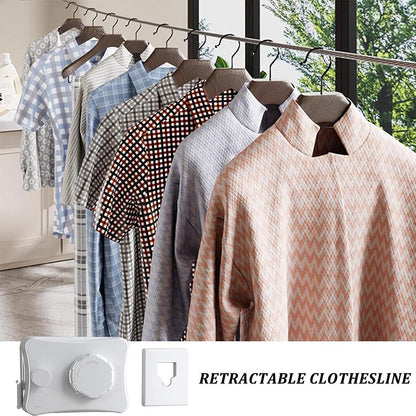 Corde à Linge Rétractable 5.1m en Acier Inoxydable Capacité 20KG – حبل غسيل قابل للسحب