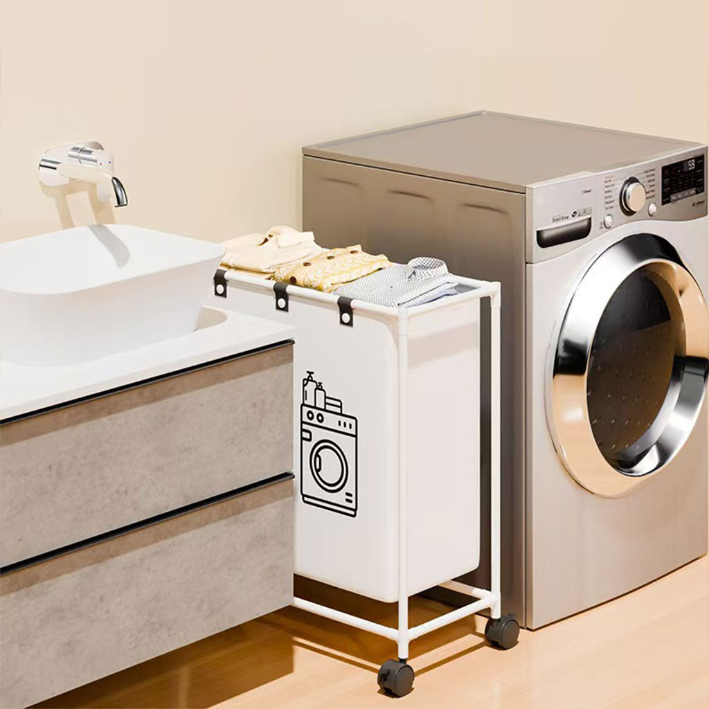Panier à linge sur roulettes pour vêtements sales en salle de bain – سلة تجميع الملابس الغسيل