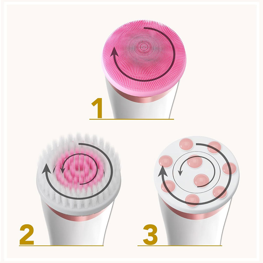 CNAIER Brosse Nettoyante Visage en Profondeur avec 3 embouts – جهاز تنظيف البشرة بعمق