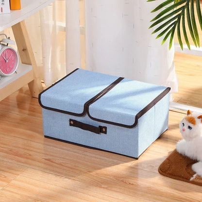Coffres de rangement pliables en tissu Double ouverture , avec poignées en corde de coton