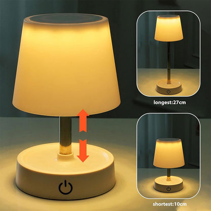 Lampe de chevet télescopique LED rechargeables lumière chaude – مصباح تيليسكوبي بإضاءة دافئة