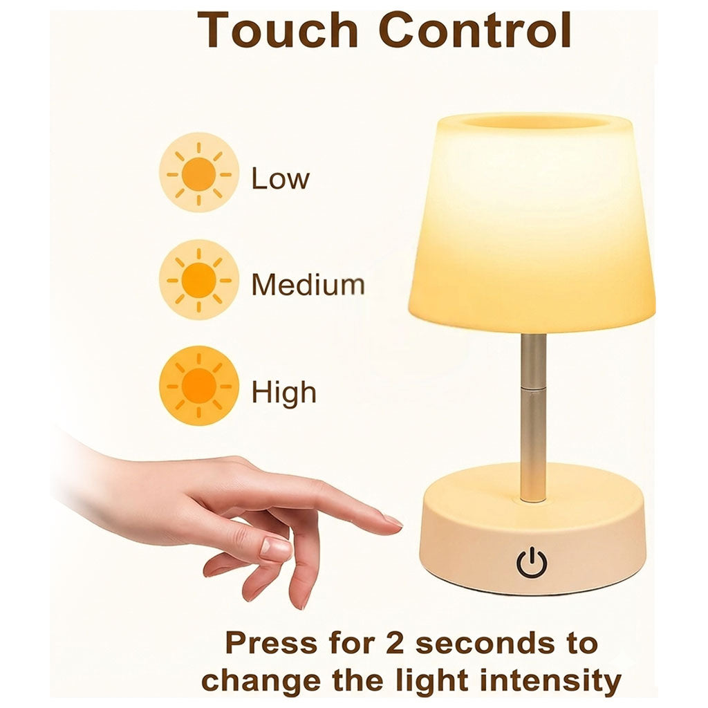 Lampe de chevet télescopique LED rechargeables lumière chaude – مصباح تيليسكوبي بإضاءة دافئة