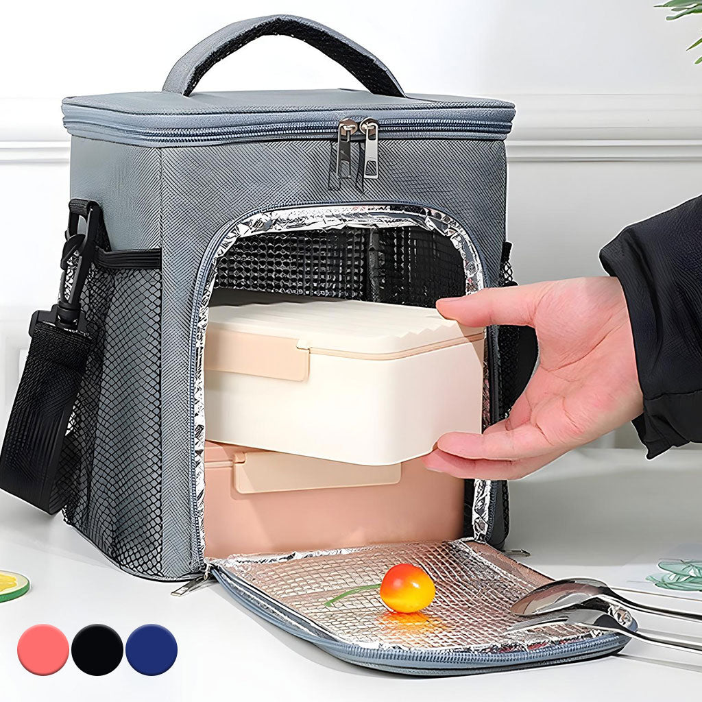 Sac à déjeuner isotherme de grande capacité avec bandoulière تنزوت
