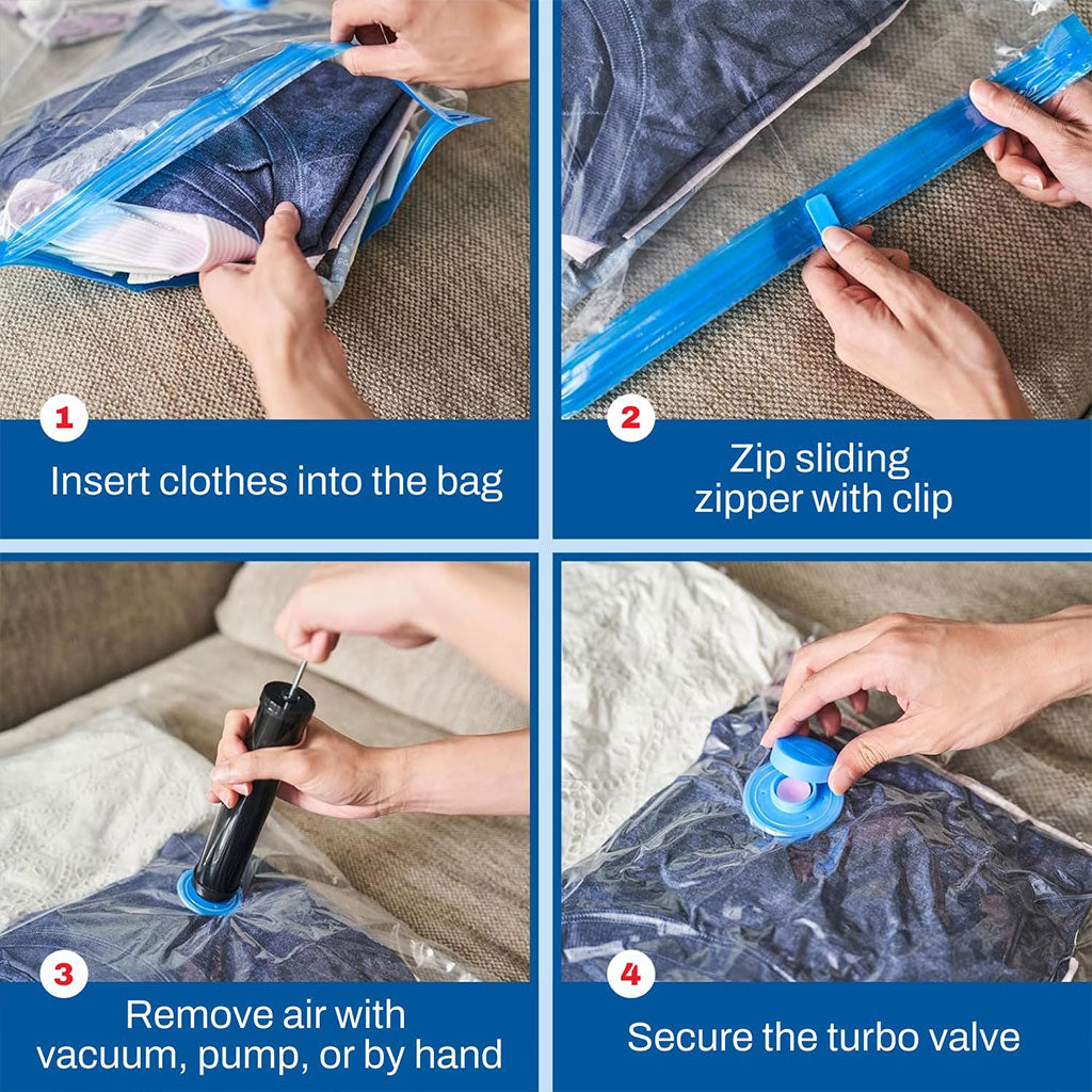 Pack de 5 Sacs Sous-Vide refermables et réutilisables + Pompe Inclus – طقم أكياس ضغط الهواء