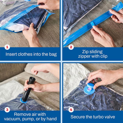Pack de 5 Sacs Sous-Vide refermables et réutilisables + Pompe Inclus – طقم أكياس ضغط الهواء