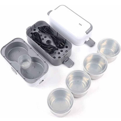 Boîte à Lunch Électrique Portable avec 2 Récipients Amovibles en Acier Inoxydable – علبة تسخين طعام