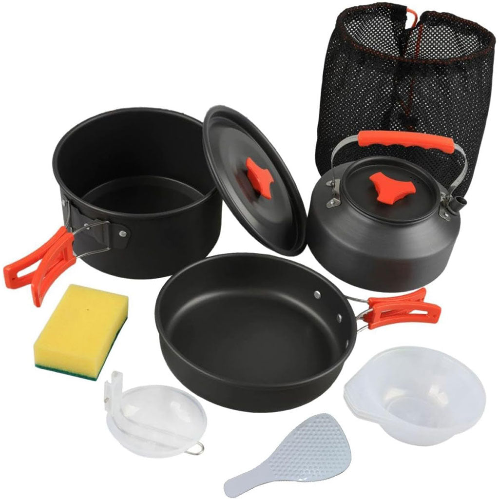 Ensemble de cuisine portable en alliage d’aluminium pour camping – طقم أدوات الطبخ للتخييم
