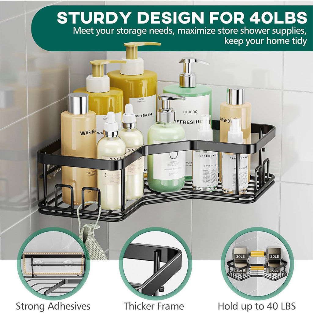 Étagère de rangement pour salle de bain 5pcs en acier inoxydable – طقم رفوف تنظيم للحمام