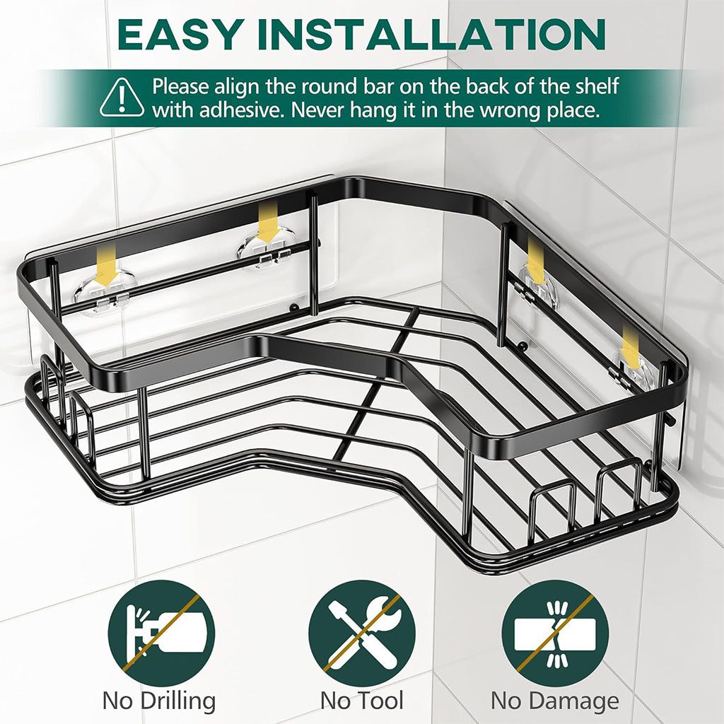 Étagère de rangement pour salle de bain 5pcs en acier inoxydable – طقم رفوف تنظيم للحمام