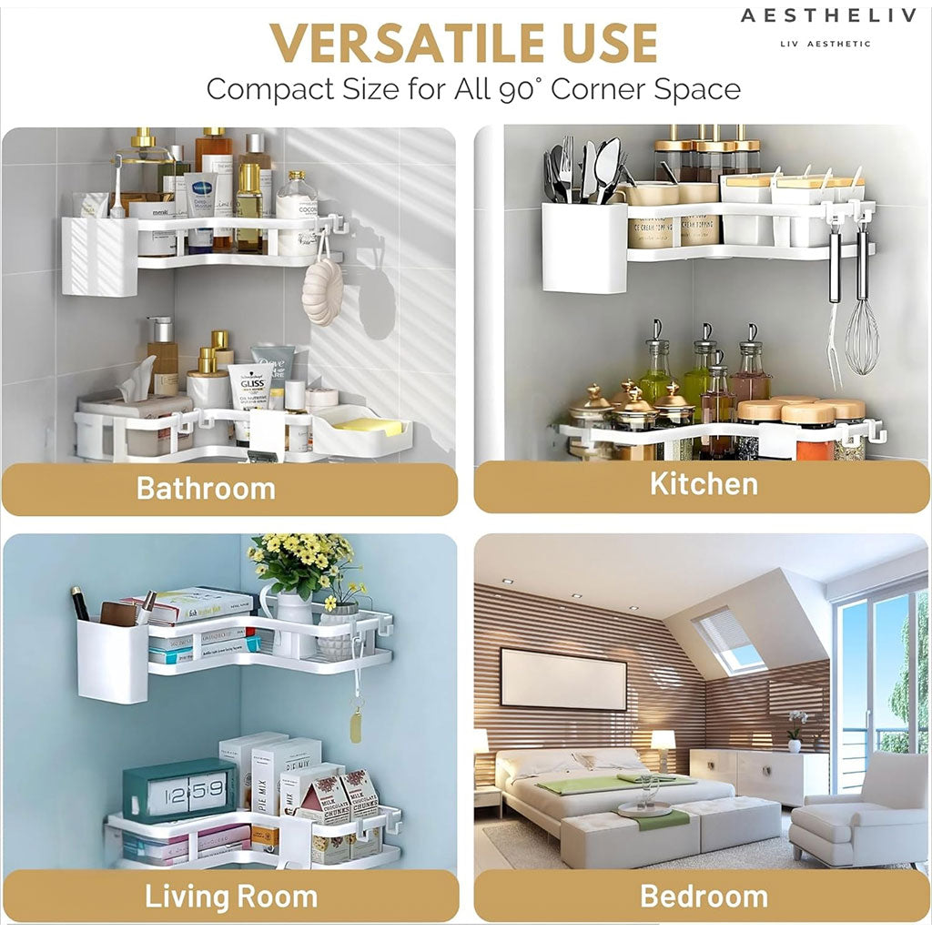 Étagère de rangement pour salle de bain 4pcs – طقم رفوف تنظيم للحمام