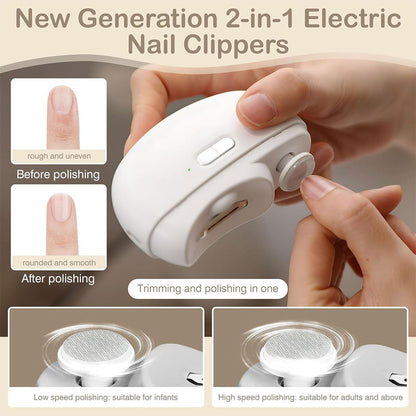 Coupe-ongles électrique 2 en 1 avec lumière LED – جهاز تقليم الأظافر للصغار والكبار