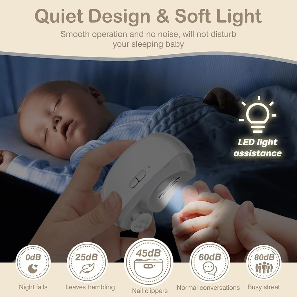 Coupe-ongles électrique 2 en 1 avec lumière LED – جهاز تقليم الأظافر للصغار والكبار