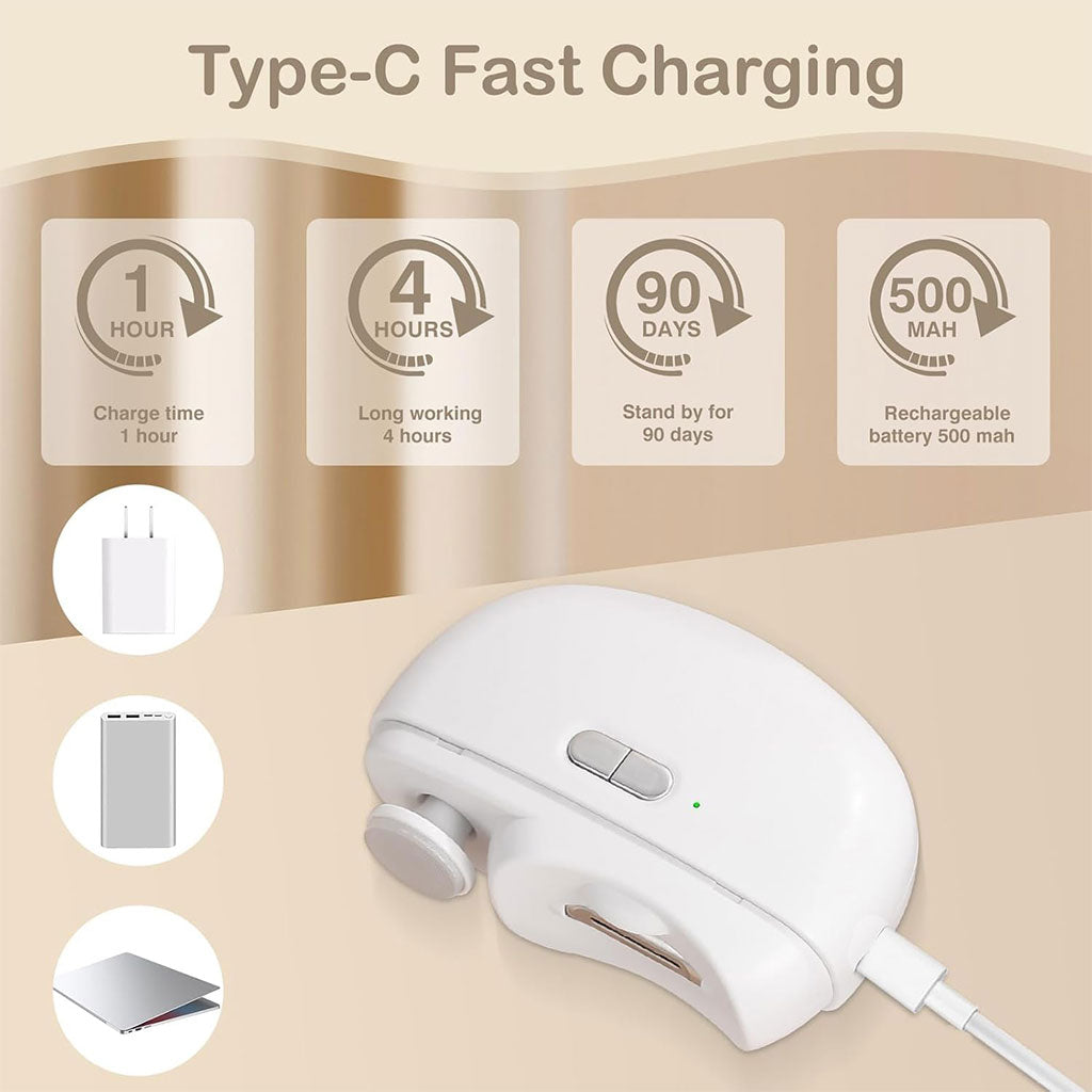 Coupe-ongles électrique 2 en 1 avec lumière LED – جهاز تقليم الأظافر للصغار والكبار