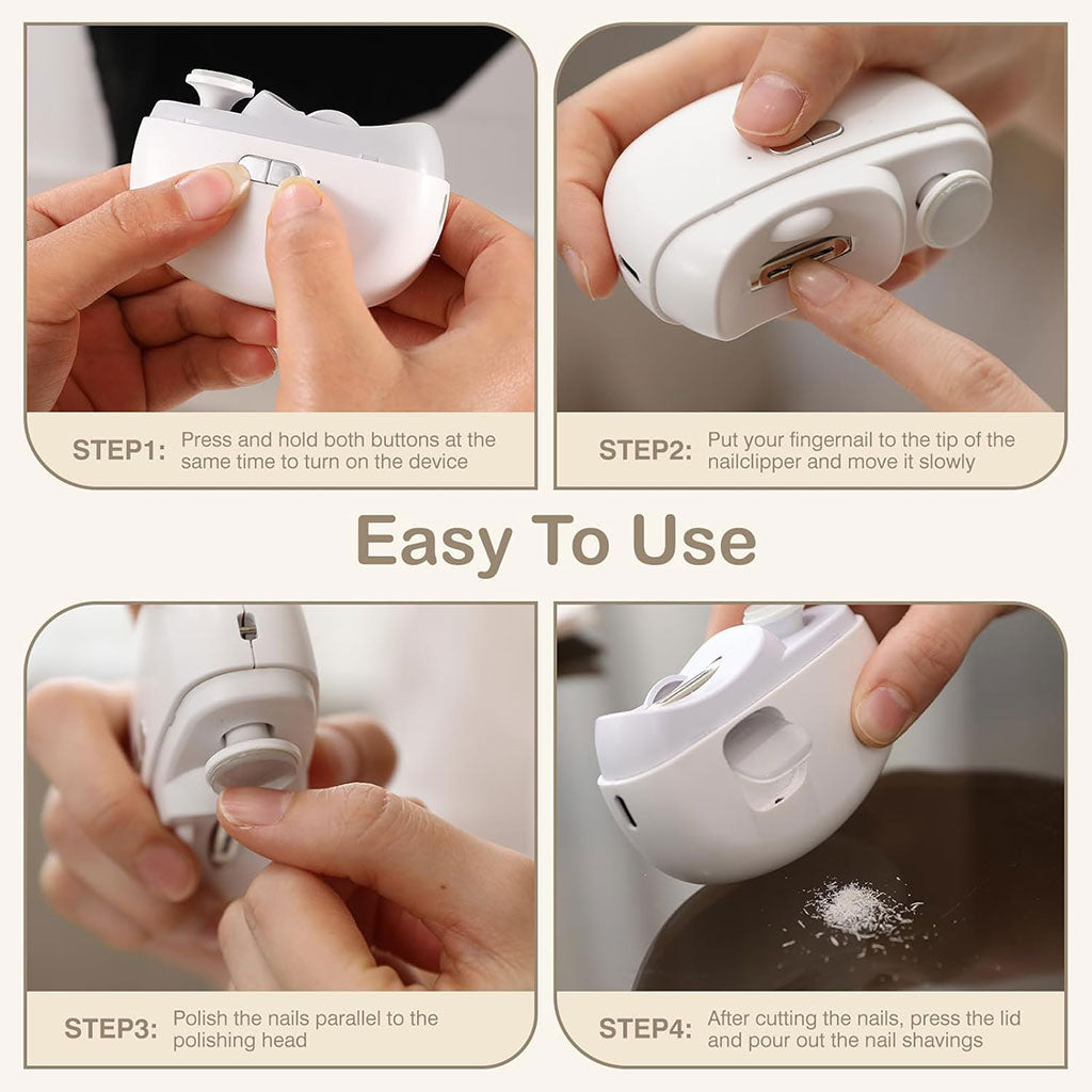 Coupe-ongles électrique 2 en 1 avec lumière LED – جهاز تقليم الأظافر للصغار والكبار