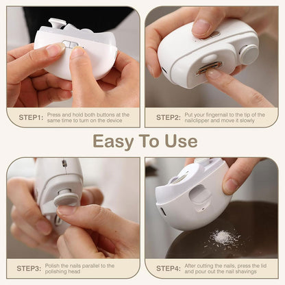 Coupe-ongles électrique 2 en 1 avec lumière LED – جهاز تقليم الأظافر للصغار والكبار